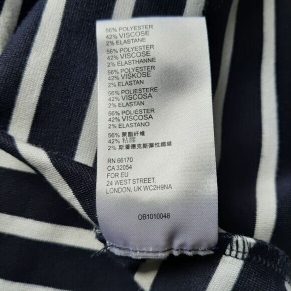 MAEVE Anthropologie Structured Off-The-Shoulder Top Blue & White Sz S Flawed - Picture 15 of 16